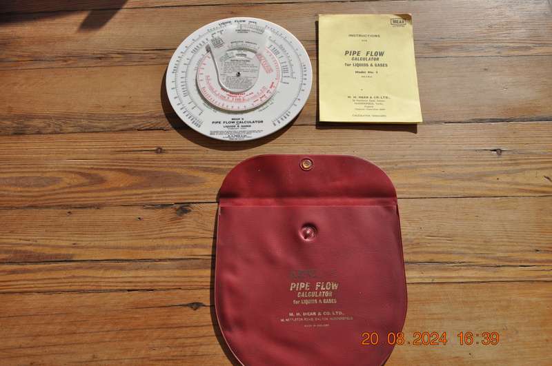 Vintage Mears Pipe Flow Calculator