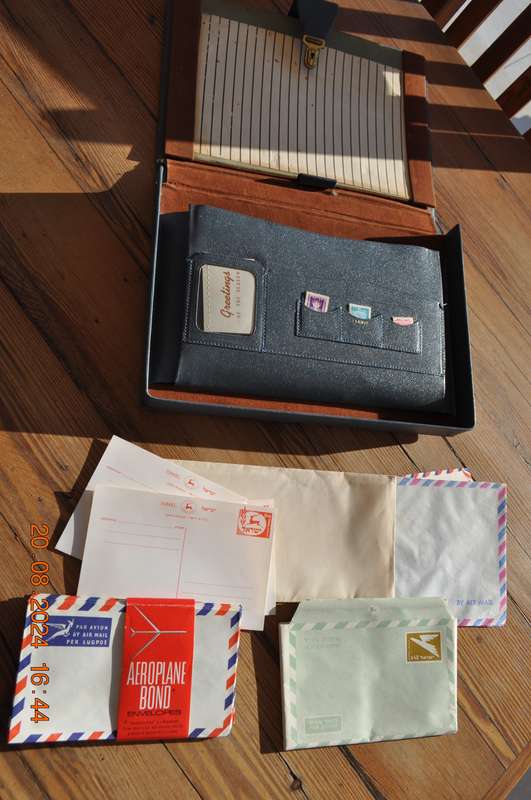 Vintage Stationery Carry Case With Envelopes