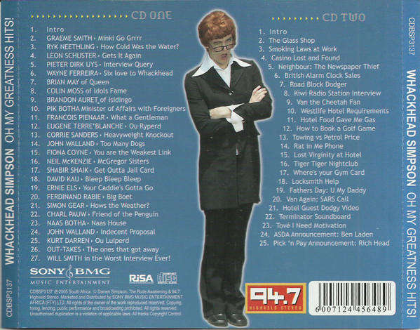 Whackhead Simpson - Oh My Greatness Hits! (CD Double)