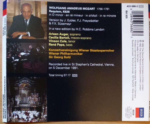 Mozart Requiem K626V Wiener Philharmoniker (CD)