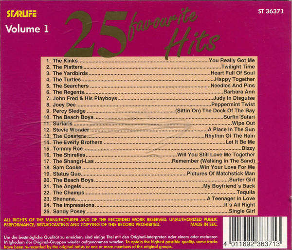 Various - 25 Favourite Hits Volume 1 (CD)