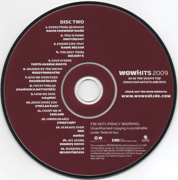 WOW Hits 2009 (30 Of Today's Top Christian Artists And Hits) CD Double