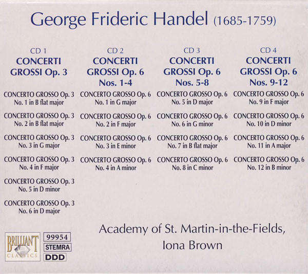 George Frideric Handel - Concerti Grossi Op. 3 & 6 (Complete 4 CD)