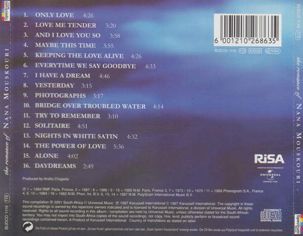 Nana Mouskouri - The Romance Of Nana Mouskouri (CD)