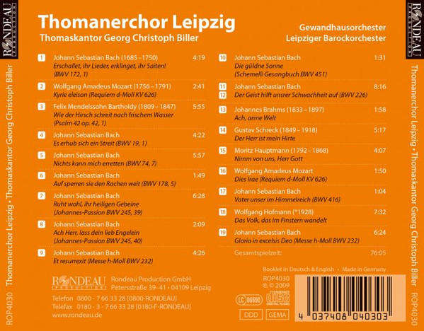 Thomanerchor - Thomanerchor Leipzig Thomaskantor Georg Christoph Biller (CD)