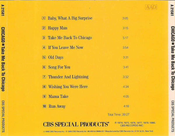 Chicago - Take Me Back To Chicago (CD)