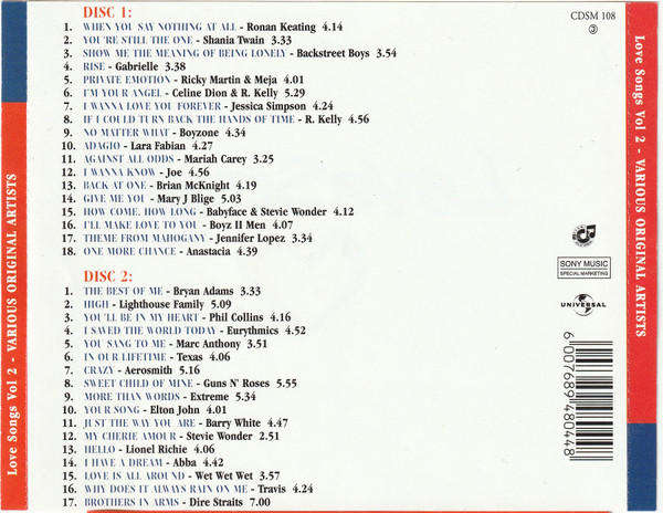 Various - Love Songs Vol 2 (CD double)