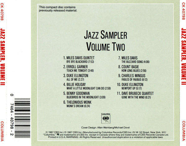 Various- Columbia Jazz Masterpieces Sampler Volume II (CD)