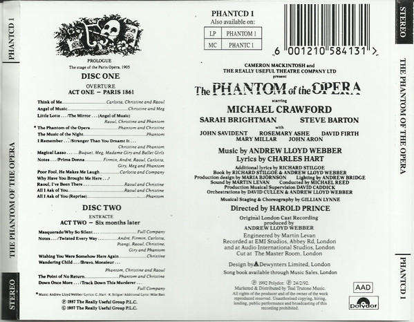 Andrew Lloyd Webber - The Phantom Of The Opera (CD)