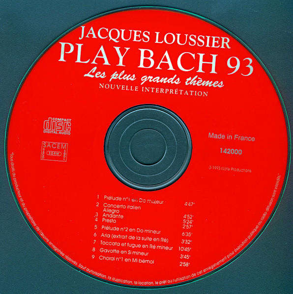 Jacques Loussier - Play Bach 93: Les Plus Grands Thèmes (CD)