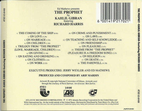 Khalil Gibran Featuring Richard Harris - The Prophet
