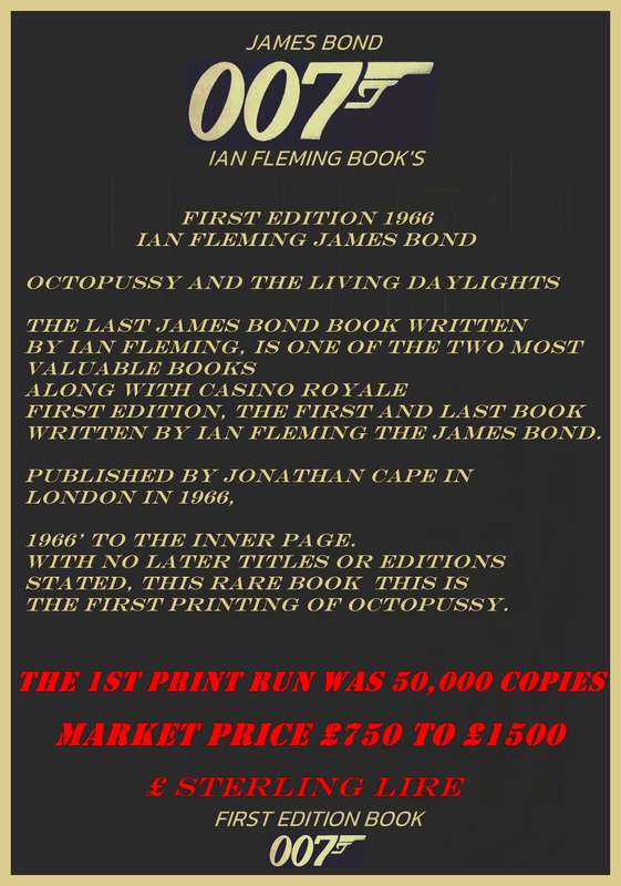 FIRST EDITION 1966 : IAN FLEMING JAMES BOND : OCTOPUSSY AND THE LIVING DAYLIGHTS.