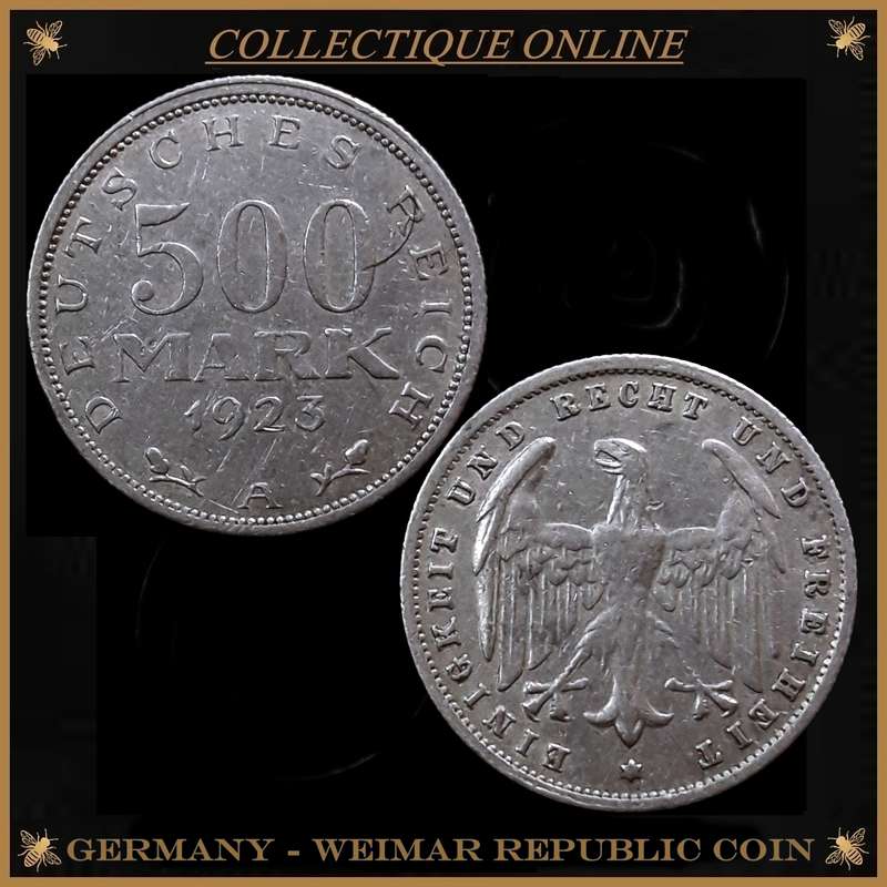 GERMAN : Weimar Republic 1919-1933 / Coin 1923 : 500 MARK 1923 (B).