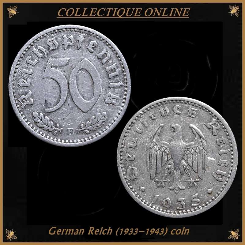 Third Reich : German Reich (1933-1943) : 50 Reichspfennig 1935 (F) : 2 of 3 Coin in Good Condition
