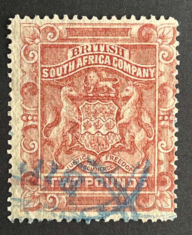 BSAC Scarce 1892 Two pounds used unhinged