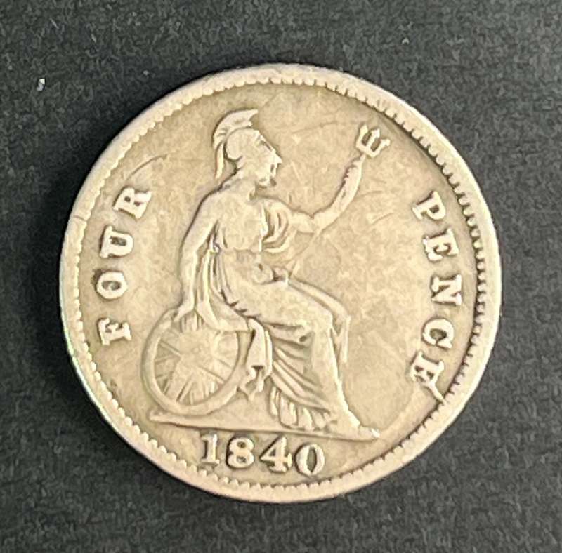 1840 Victoria 4 pence silver