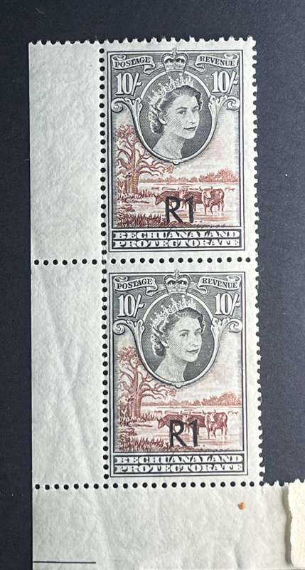 Bechuanaland 1961 surcharged One Rand on Ten Shillings Mint unhinged