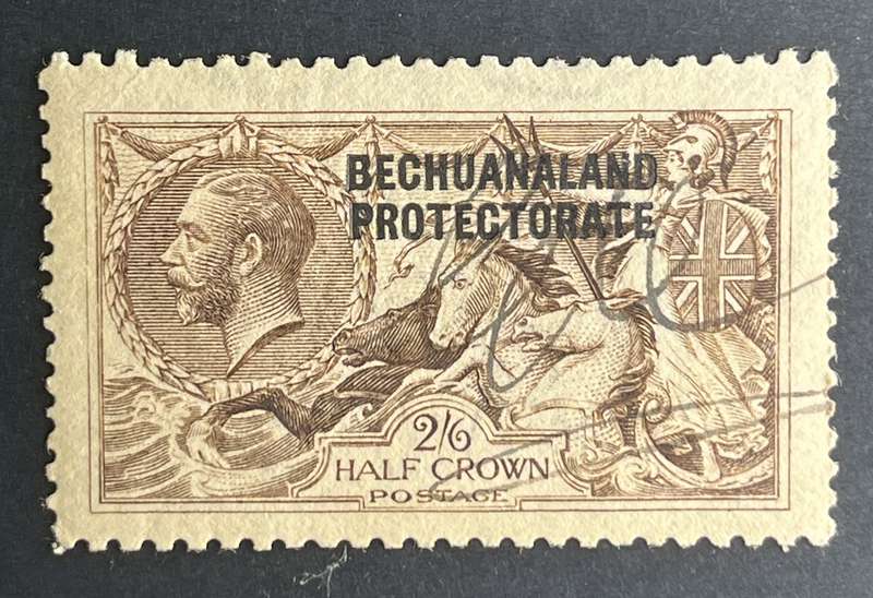 Scarce 1914 Bechuanaland Protectorate King George V Half Crown hinged