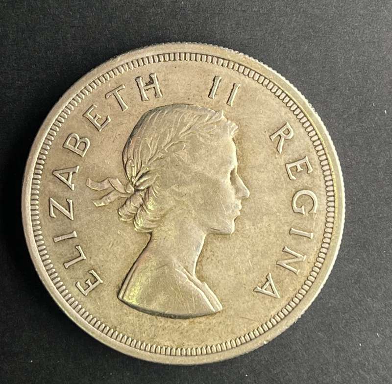 1953 South African 5 shilling silver