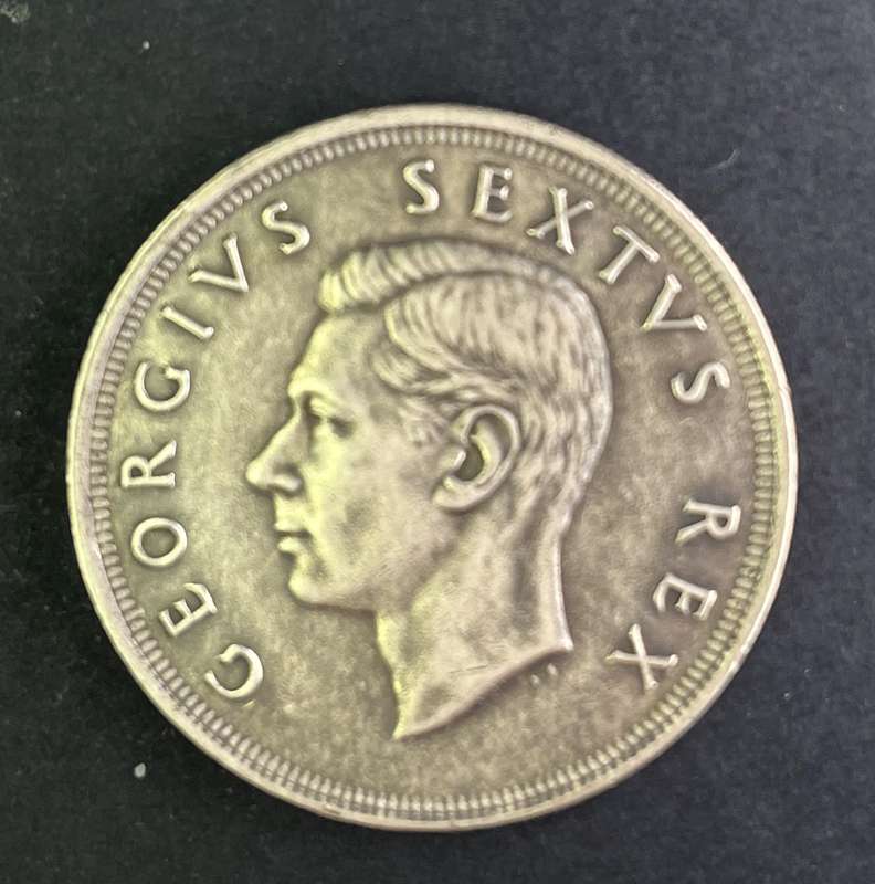 1952 Five shillings. 300th anniversary founding of Cape Town. silver