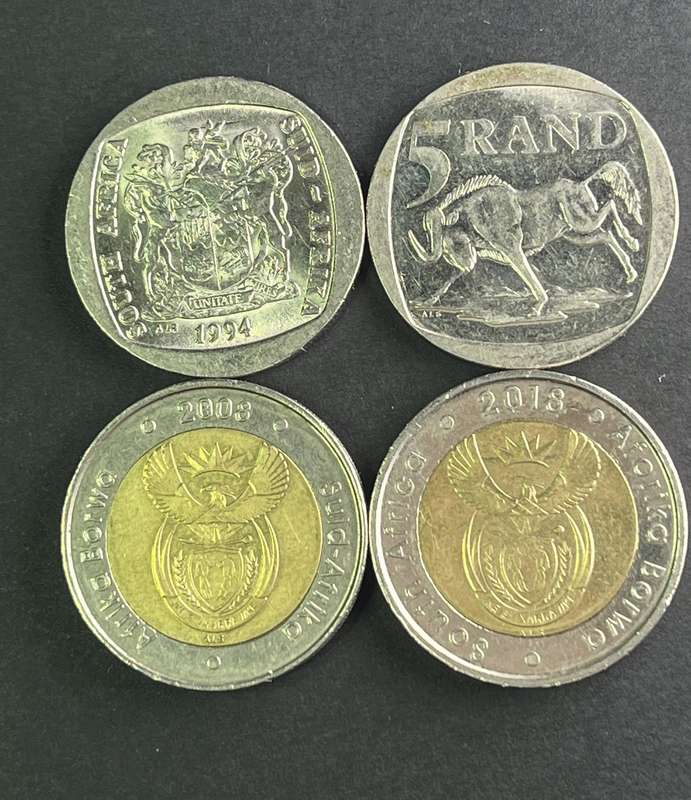 Mandela Legacy 4X Five Rand  1994, 2000, 2008, 2018