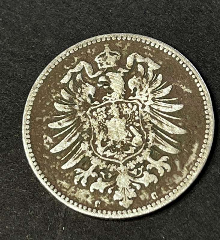 Deutsches Reich One Mark 1875 .900 silver