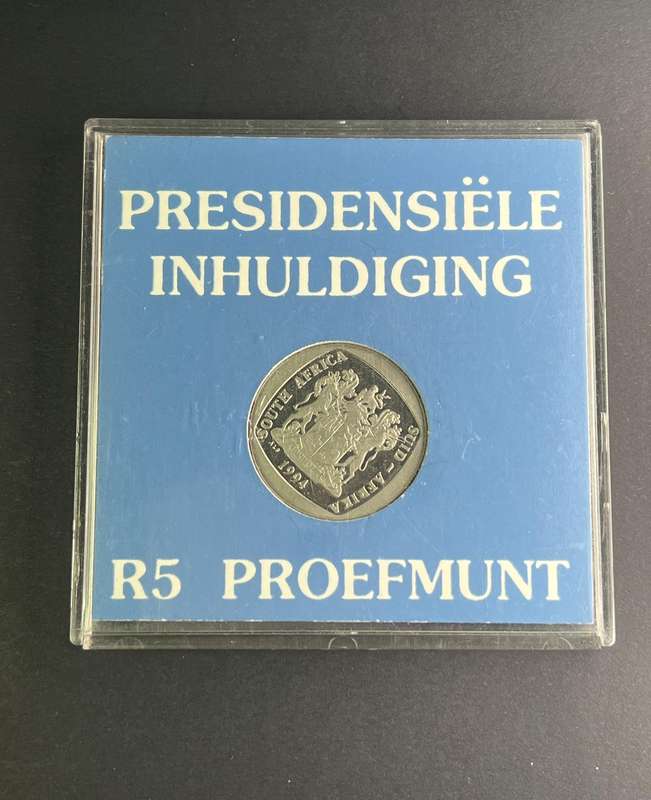 Presidential inauguration Five Rand proof coin 1994