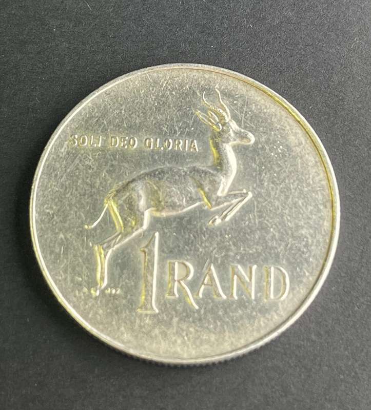 1966 Silver One Rand Afrikaans legend .800