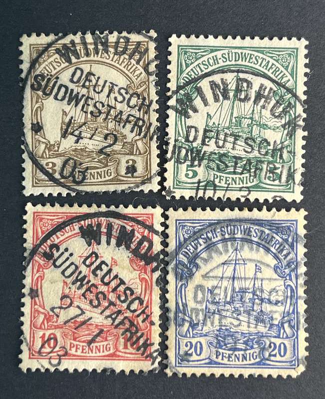 1908 Deutsch-Sudwestafrika Yachts stamps unhinged