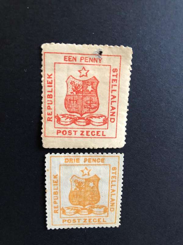 1884 Stelleland Een Penny & Drie Penny Postzegel stamps