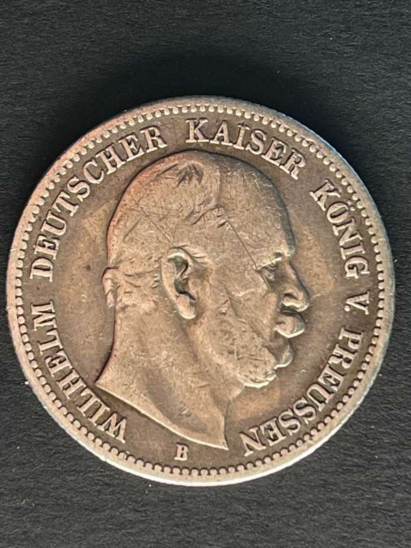 Wilhelm Deutscher Kaiser Konig V Preussen Zwei Mark 1876 silver