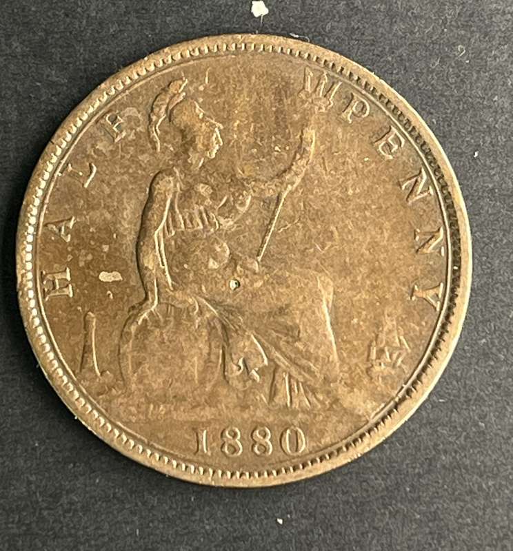 1880 Victoria Half Penny Bronze