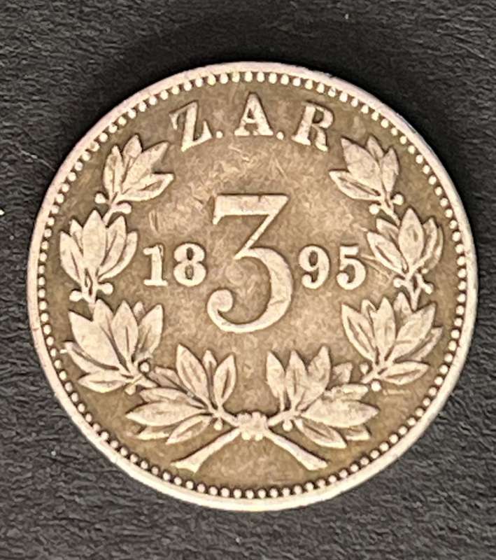 ZAR 3p Silver 1895 Mintage 113000