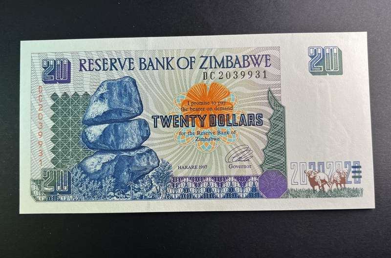1997 Zimbabwe Twenty Dollars