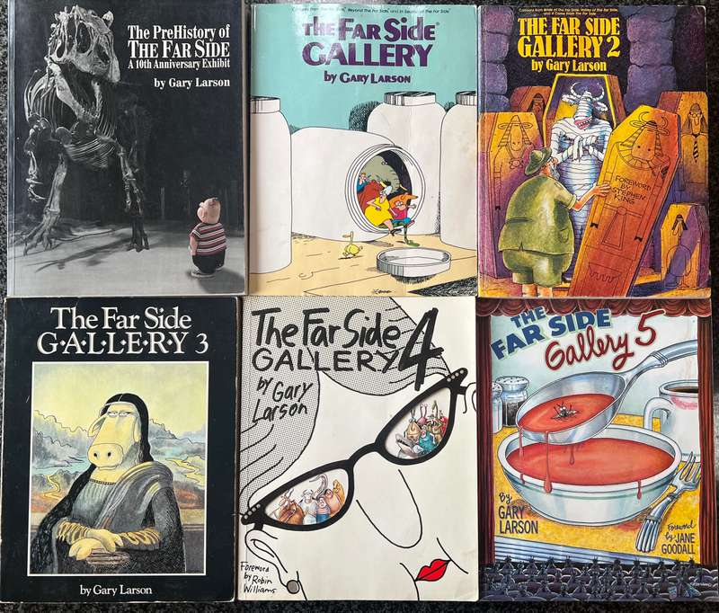 6 Comic Books! The Far Side Gallery Set Including The PreHistory of The Far Side by G Larson