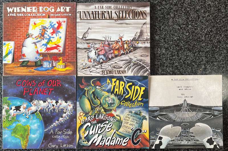 Set of 5 Far Side Collection Books: Weiner Dog Art, Unnatural Selections, Cows of Our Planet,...