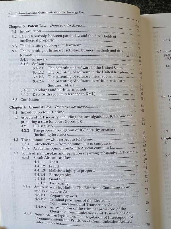 Information and Communications Technology Law by D van der Merwe, A Roos, T Pistorius and S Eiselen