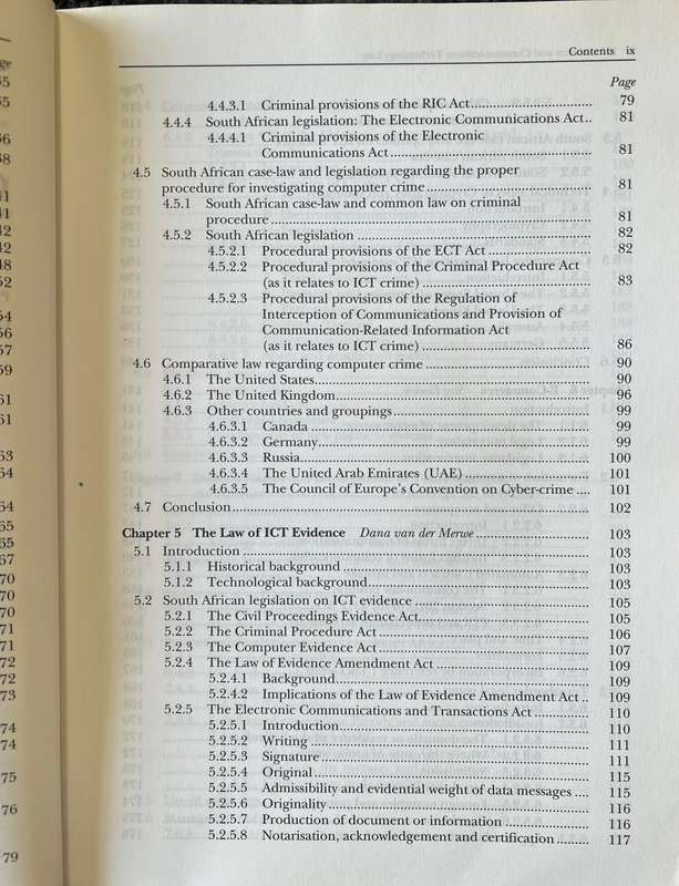 Information and Communications Technology Law by D van der Merwe, A Roos, T Pistorius and S Eiselen