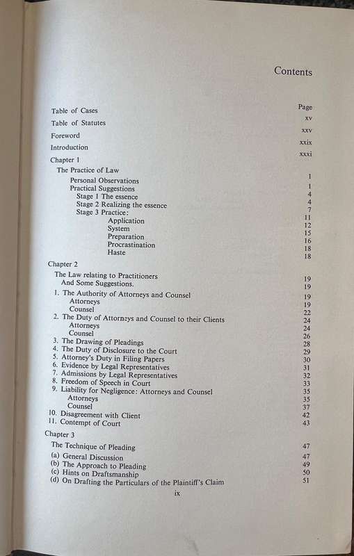 Technique in Litigation by Eric Morris, First Edition