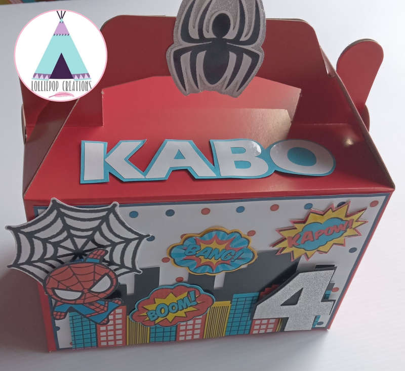 SPIDERMAN PARTY BOXES (10Boxes) PLUS 10 FREE Cupcake Toppers