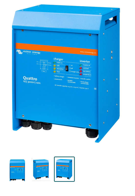 VICTRON QUATTRO 12/3000/120-50/50 230V SINE WAVE CHARGER INVERTER VE.Bus