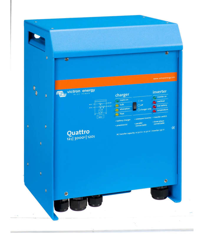 VICTRON QUATTRO 12/3000/120-50/50 230V SINE WAVE CHARGER INVERTER VE.Bus