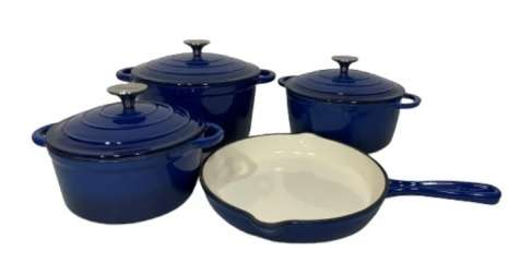 7 piece cast iron cookware set - red  (PLEASE READ THE DESCRIPTION)