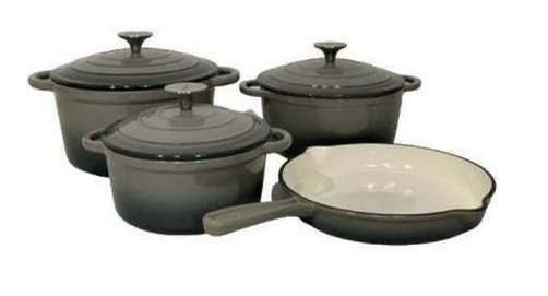 7 piece cast iron cookware set - red  (PLEASE READ THE DESCRIPTION)