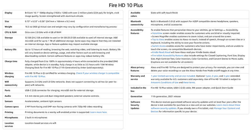 Amazon Fire Tablet HD 10 PLUS Bundle (Gen 11 - 2021)