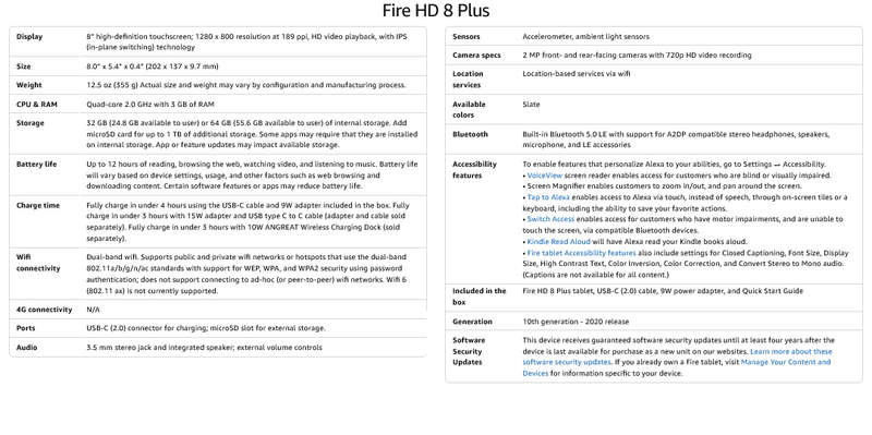 Amazon Fire Tablet HD 8 PLUS Bundle (Gen 10 - 2020)