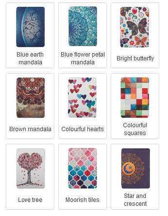 CAWA Slim smart case/cover for Amazon Kindle (many different size and colour options)