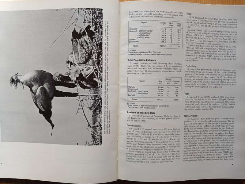 The Status & Conservation of Birds of Prey in the Transvaal by Warwick Tarboton and David Allan