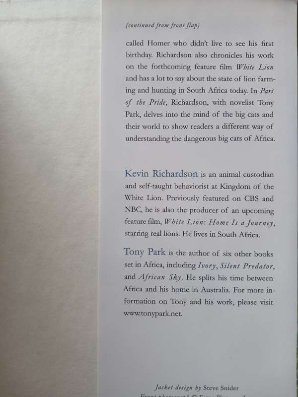 Part of the Pride - My life among the big cats of Africa by Kevin Richardson with Tony Park