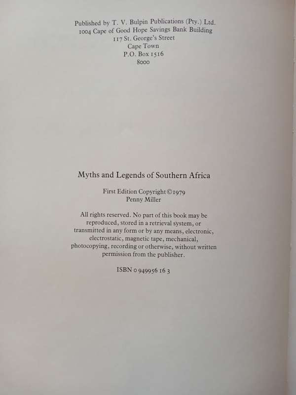 Myths and Legends of Southern Africa by Penny Miller